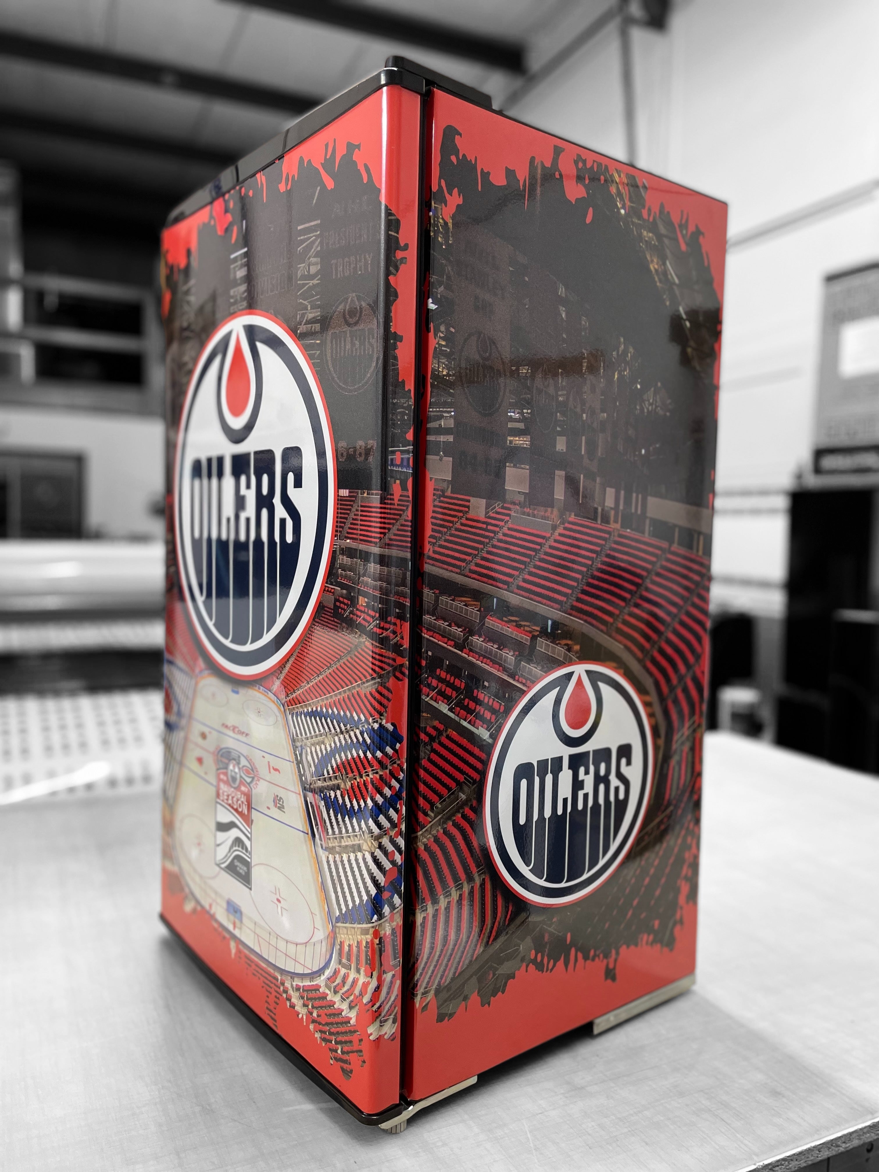 Edmonton Oilers Fridge Custom Wrapped Fridges Canada Custom Fridge